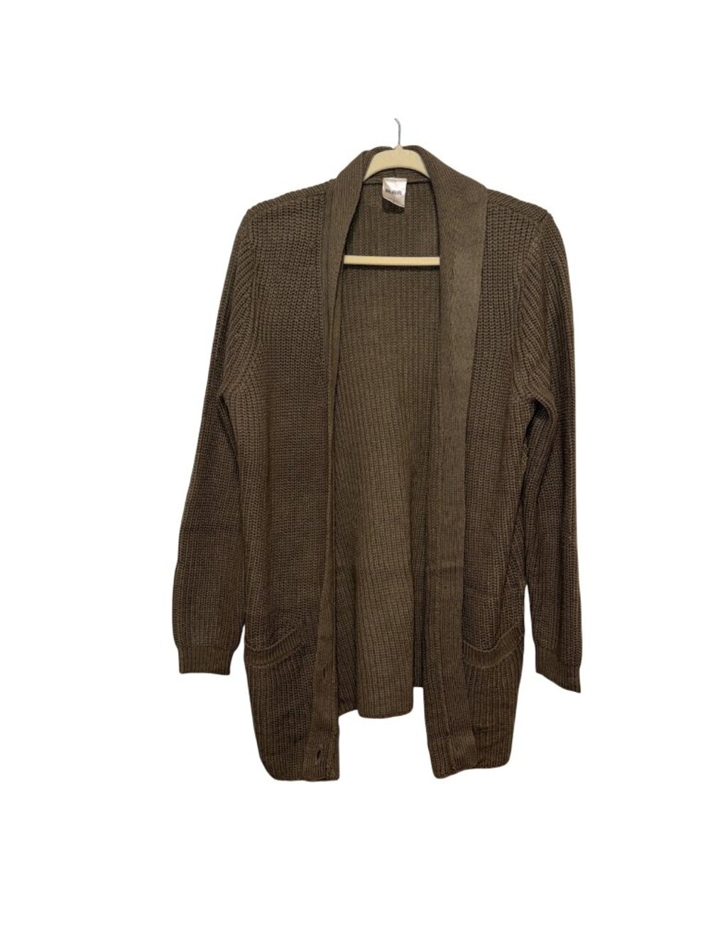 Blair Open-Front Knit Cardigan Sweater With Pockets Size M Brown